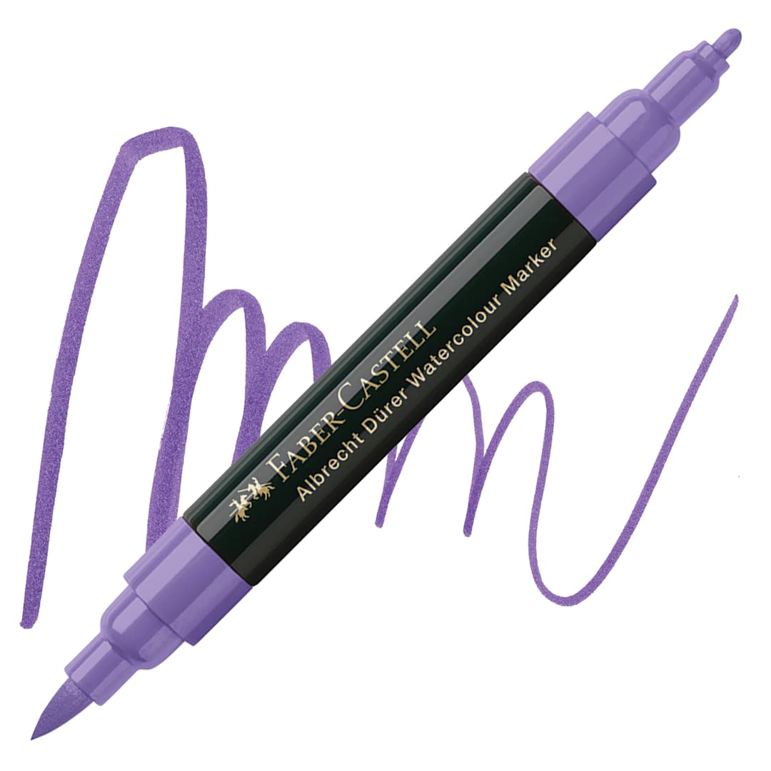 Open in modal - Faber-Castell Albrecht Dürer Watercolor Marker - Purple Violet 136 marker and swatch