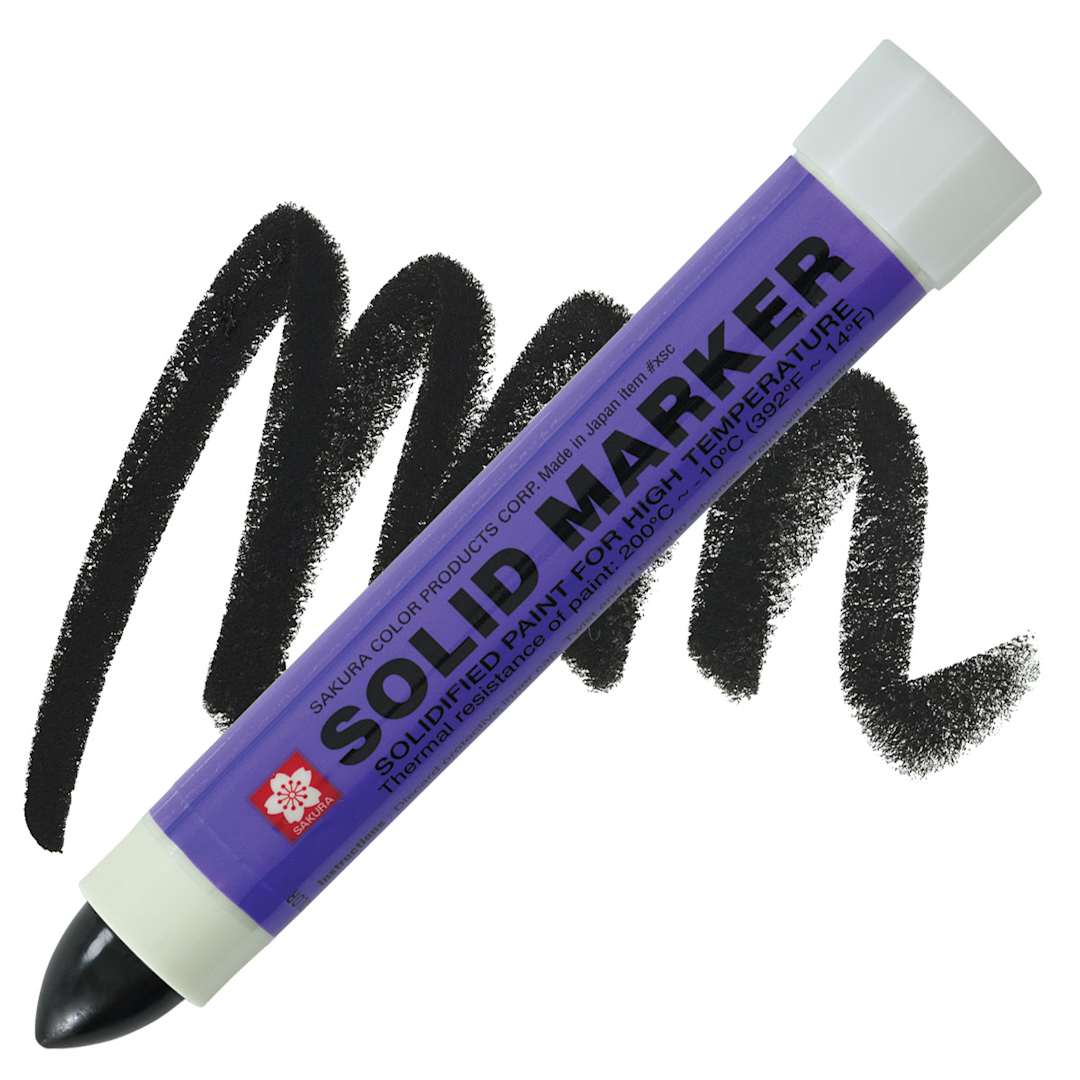 Open in modal - Sakura Solid Paint Marker - Black marker and swatch
