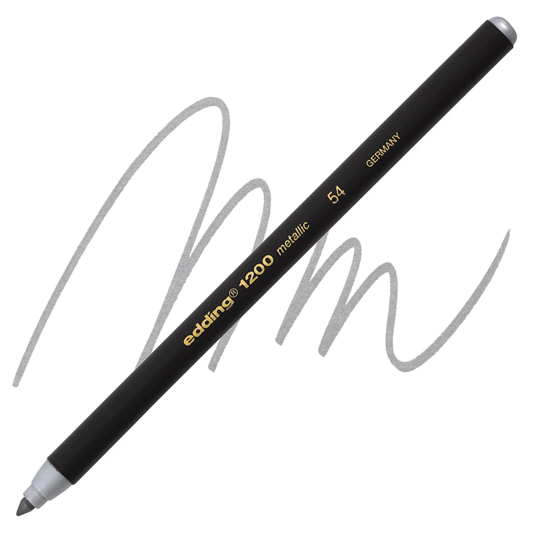 Open in modal - Edding Metallic Marker - Silver marker and swatch