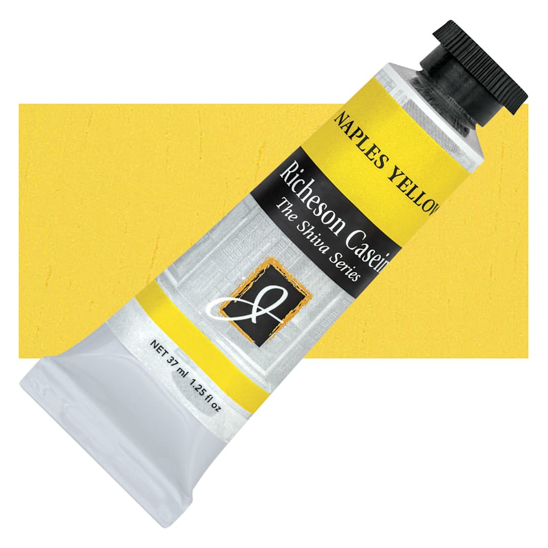 Open in modal - Richeson Casein Paint the Shiva Series - Naples Yellow Hue, 37 ml tube and swatch