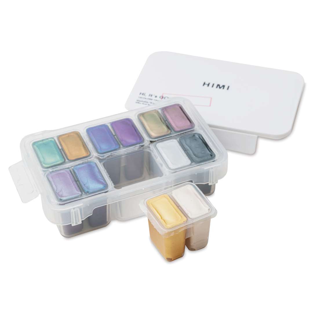 Open in modal - Himi Jelly Gouache Paint - Set of 12, Color Changing, 12 ml twin cups