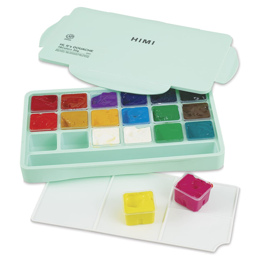 Open in modal - Himi Jelly Gouache Paint - Set of 18, Assorted Colors, 30 ml cups 