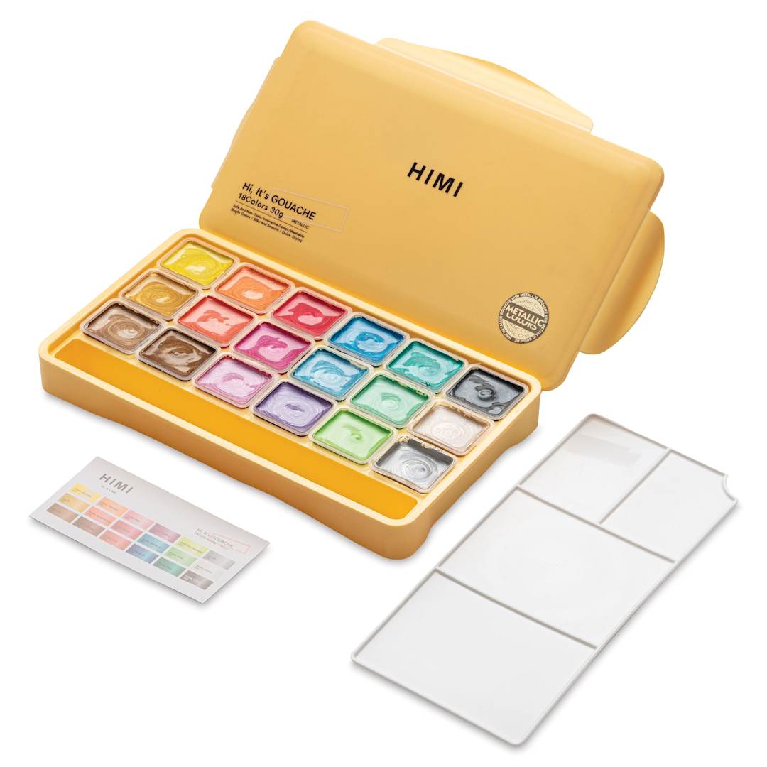 Open in modal - Himi Jelly Gouache Paint - Set of 18, Metallic Colors, 30 ml