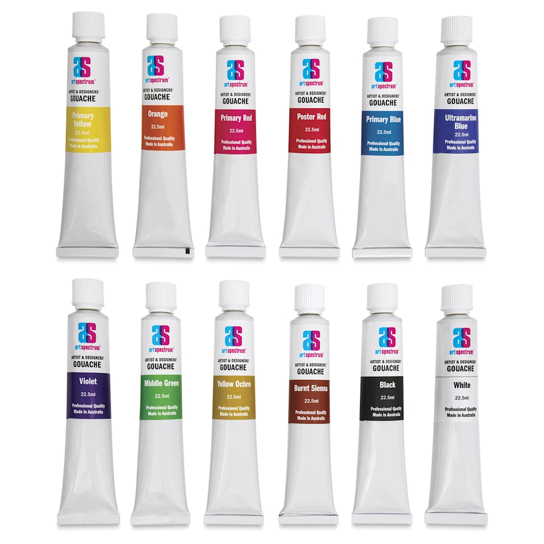 Open in modal - Art Spectrum Artists' Gouache - Set of 12, Intro Colors, 22.5 ml