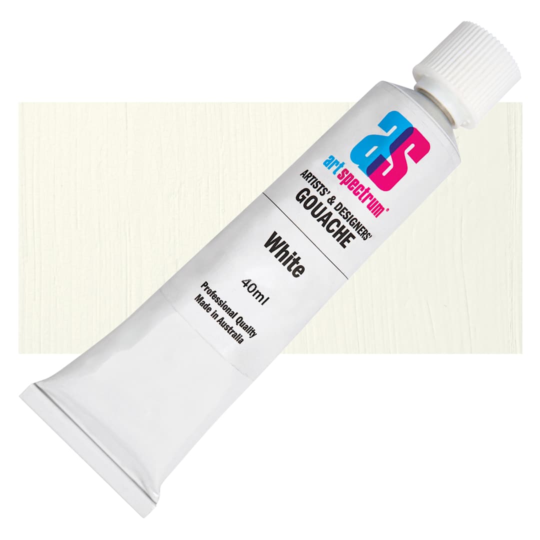 Open in modal - Art Spectrum Artists' Gouache - White, 40 ml tube and swatch
