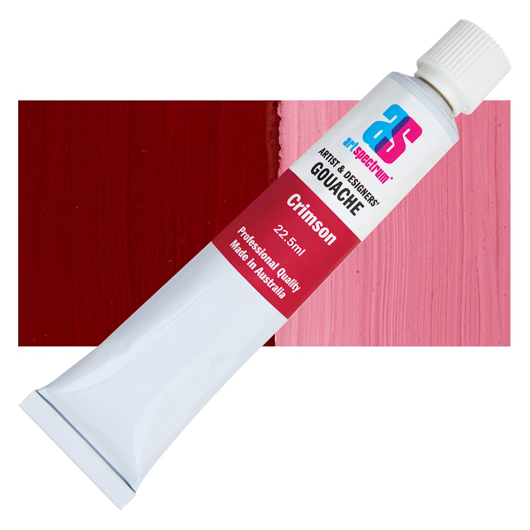 Open in modal - Art Spectrum Artists' Gouache - Crimson, 22.5 ml tube and swatch