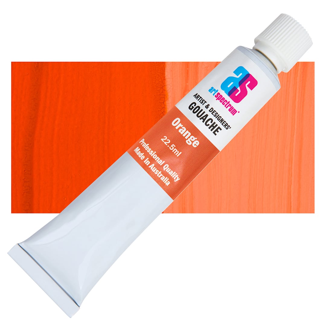 Open in modal - Art Spectrum Artists' Gouache - Orange, 22.5 ml tube and swatch