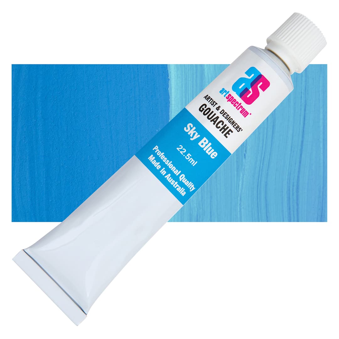 Open in modal - Art Spectrum Artists' Gouache - Sky Blue, 22.5 ml tube and swatch