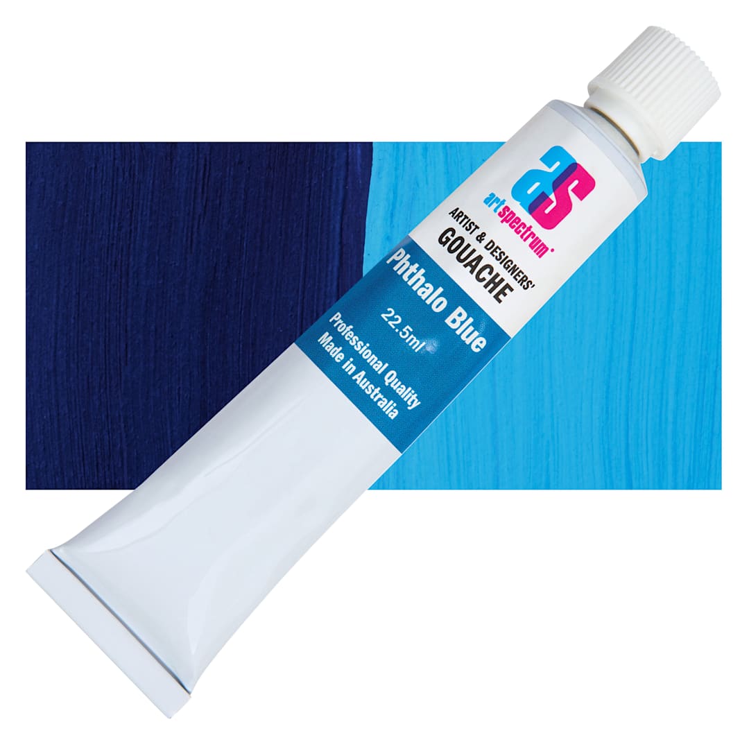 Open in modal - Art Spectrum Artists' Gouache - Phthalo Blue, 22.5 ml tube and swatch