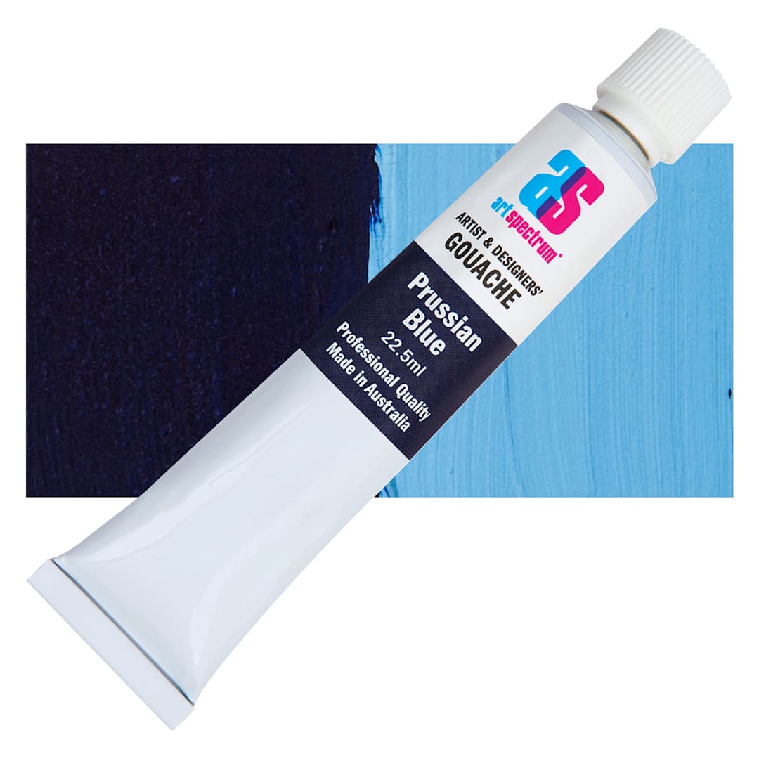 Open in modal - Art Spectrum Artists' Gouache - Prussian Blue, 22.5 ml tube and swatch