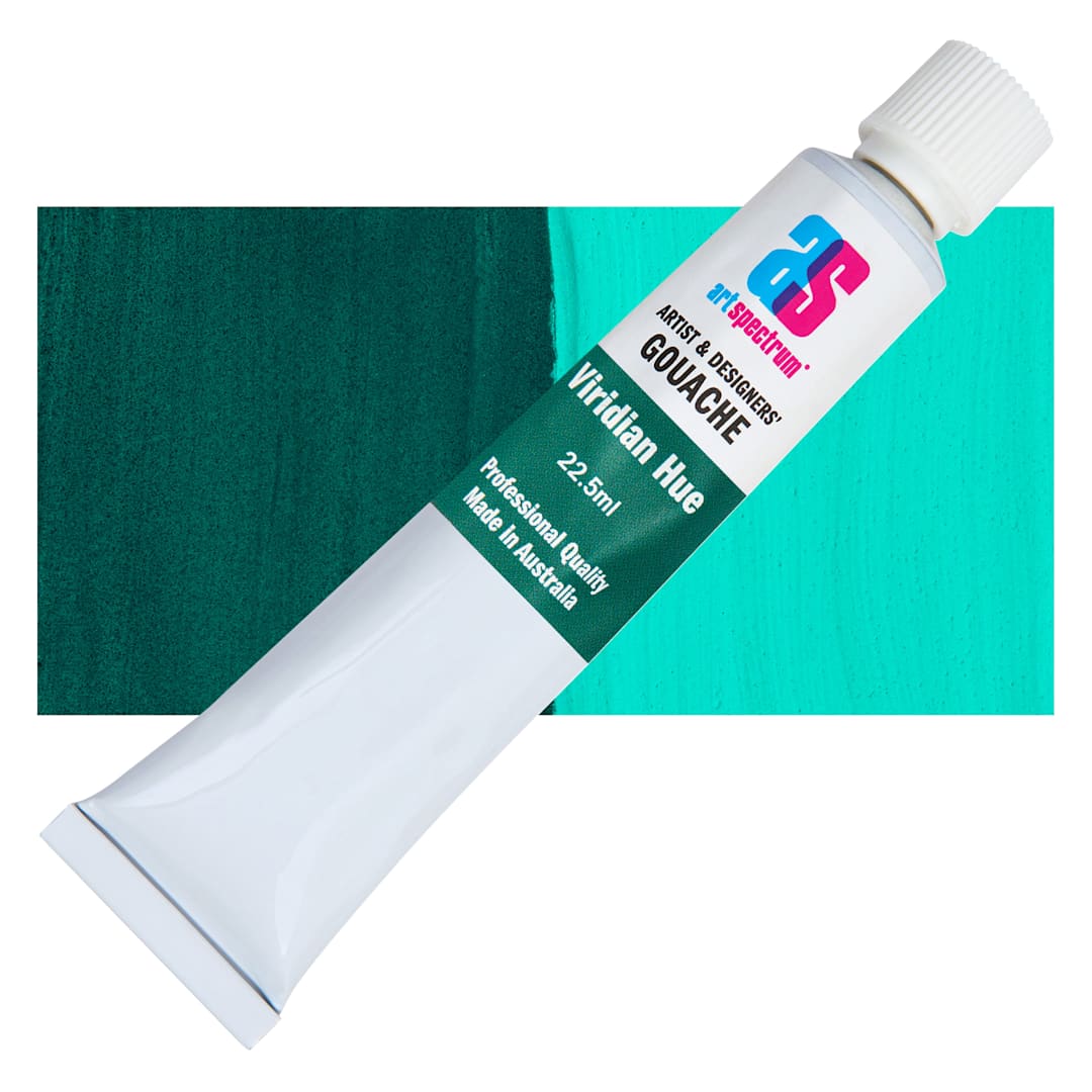 Open in modal - Art Spectrum Artists' Gouache - Viridian Hue, 22.5 ml tube and swatch