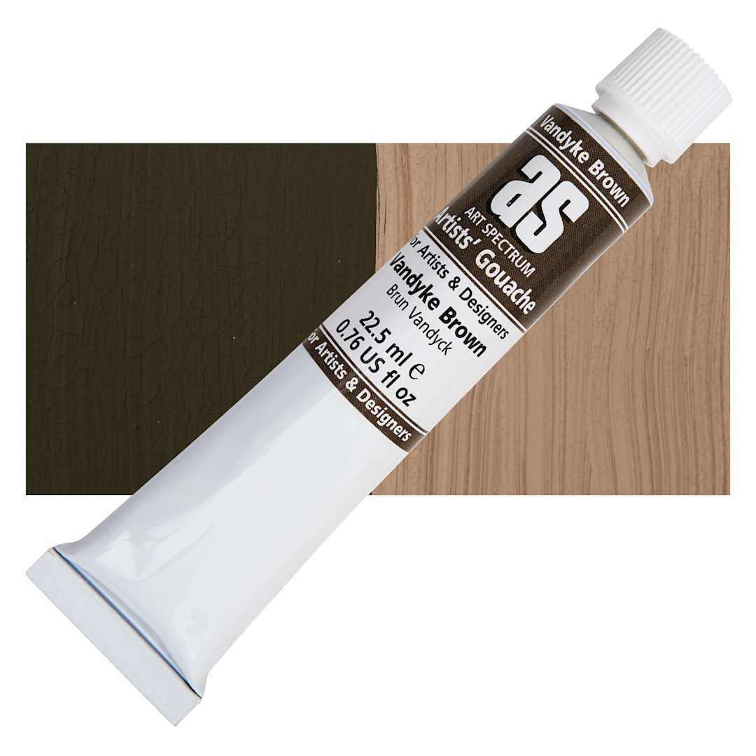 Open in modal - Art Spectrum Artists' Gouache - Van Dyke Brown, 22.5 ml tube and swatch
