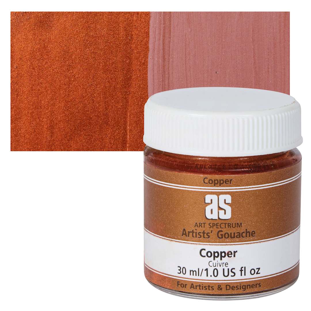 Open in modal - Art Spectrum Artists' Gouache - Copper, 30 ml jar and swatch