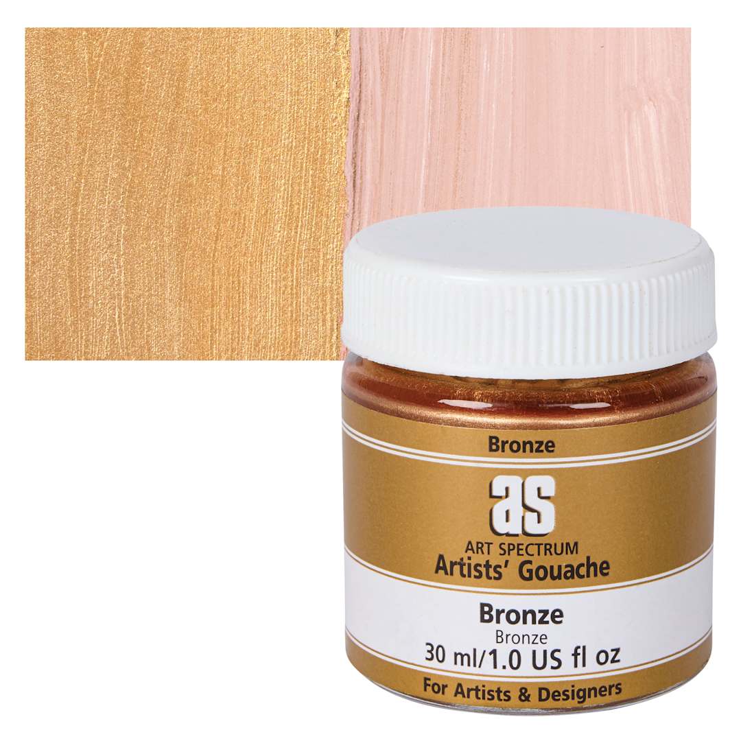 Open in modal - Art Spectrum Artists' Gouache - Bronze, 30 ml jar and swatch