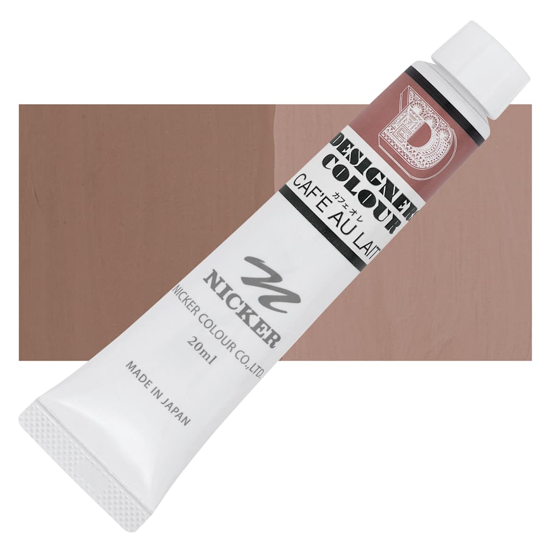 Open in modal - Nicker Designers Color Gouache - Cafe Au Lait, 20 ml tube and swatch