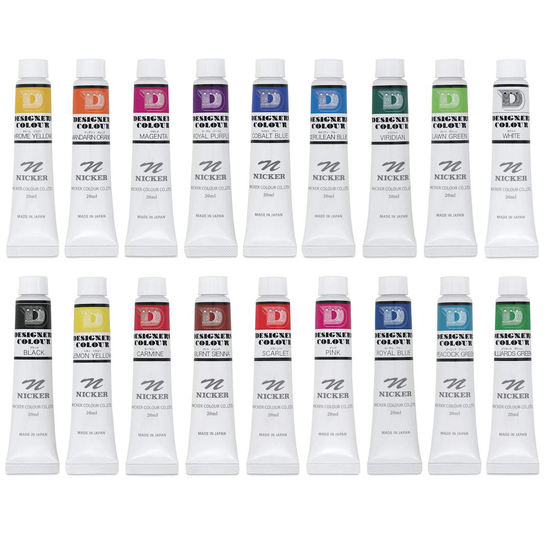 Open in modal - Nicker Designers Color Gouache - Set of 18, Assorted