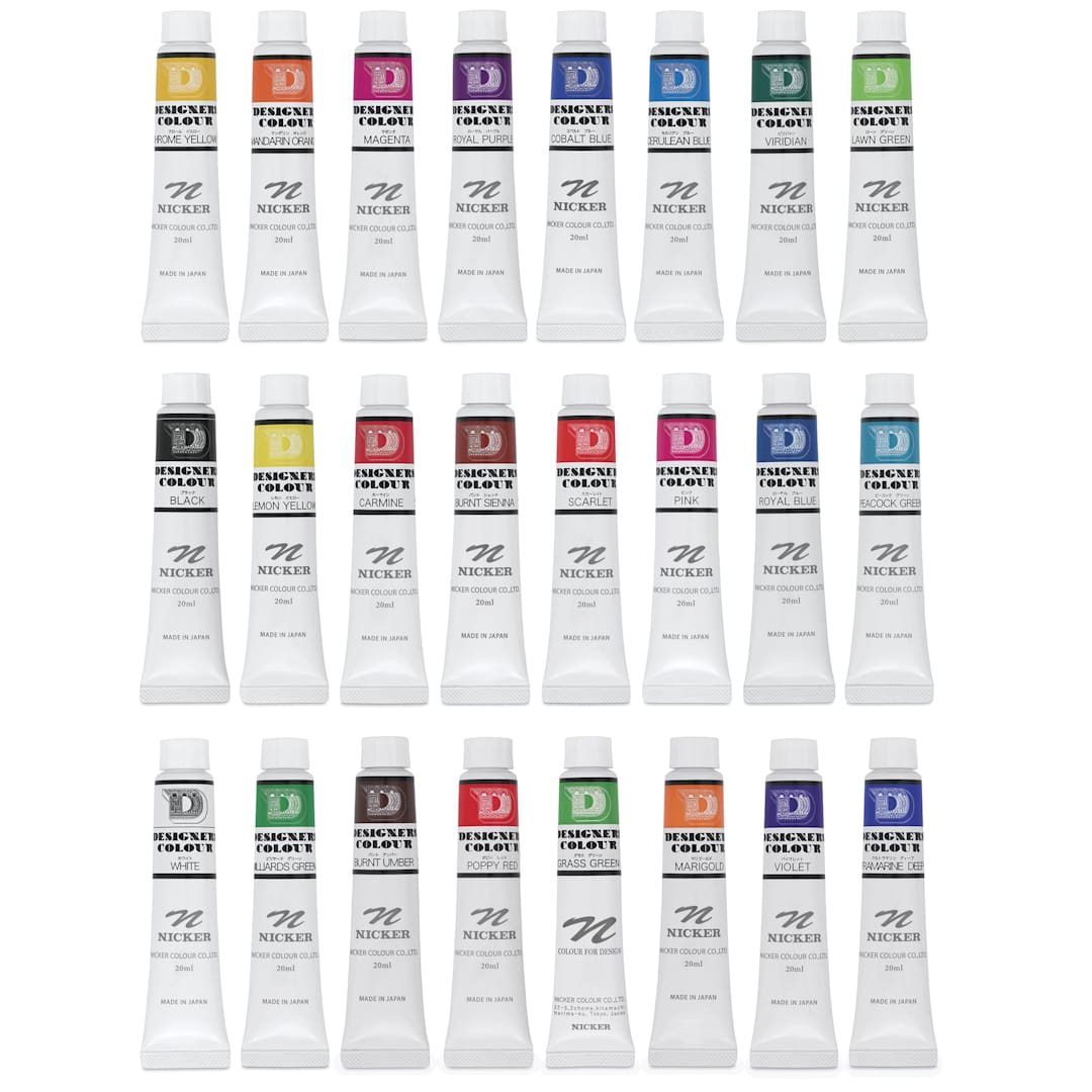Open in modal - Nicker Designers Color Gouache - Set of 24, Assorted