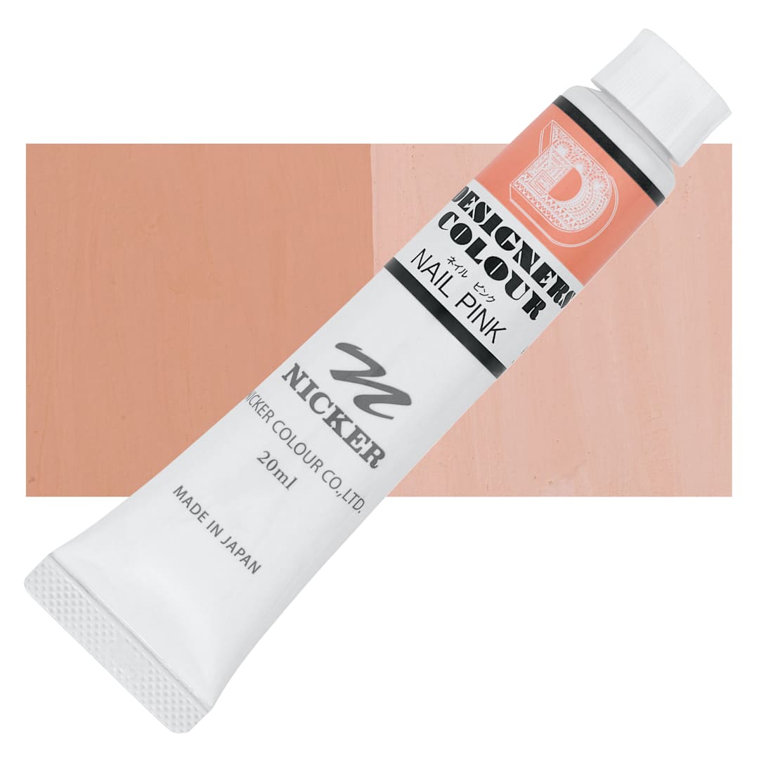 Open in modal - Nicker Designers Color Gouache - Nail Pink, 20 ml tube and swatch