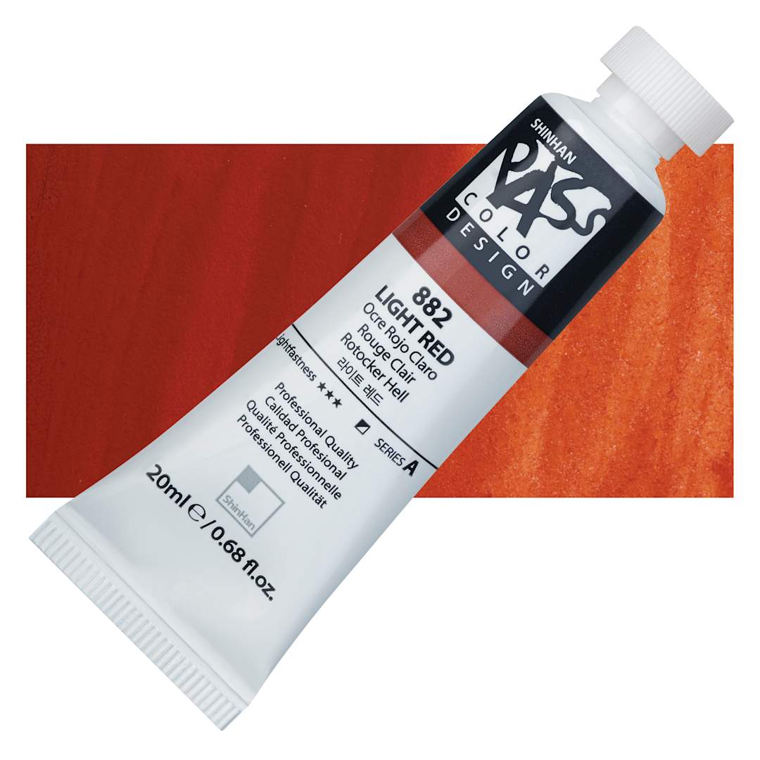 Open in modal - ShinHan Pass Colors Opaque Watercolor Tube - Light Red, 20 ml tube and swatch