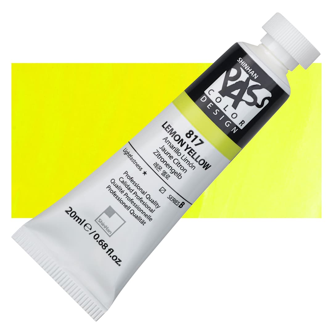 Open in modal - ShinHan Pass Colors Opaque Watercolor Tube - Lemon Yellow, 20 ml tube and swatch