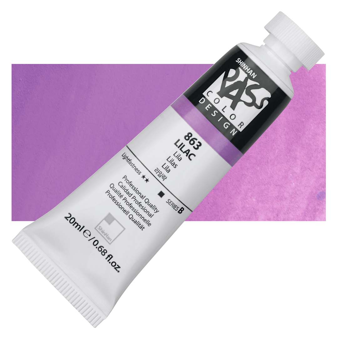 Open in modal - ShinHan Pass Colors Opaque Watercolor Tube - Lilac, 20 ml tube and swatch