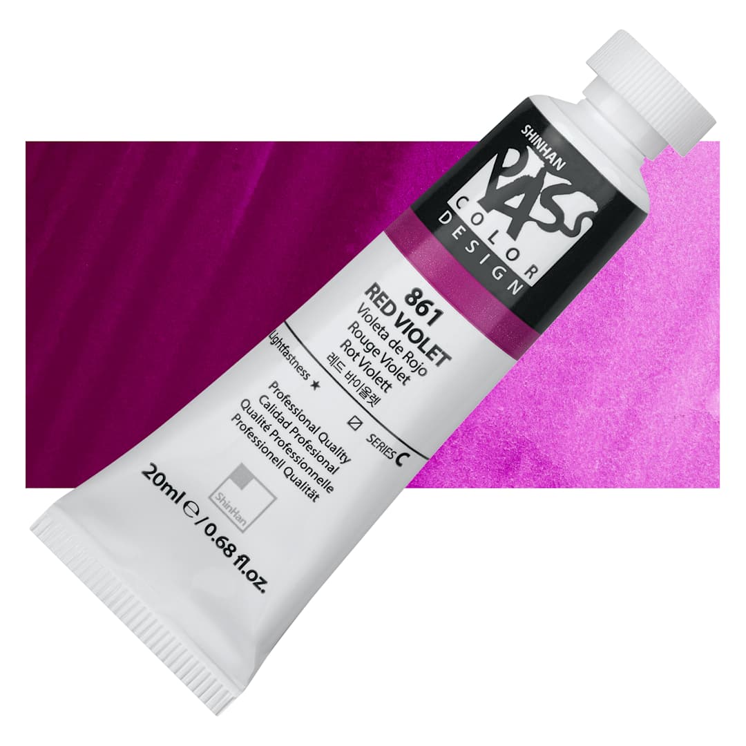 Open in modal - ShinHan Pass Colors Opaque Watercolor Tube - Red Violet, 20 ml tube and swatch