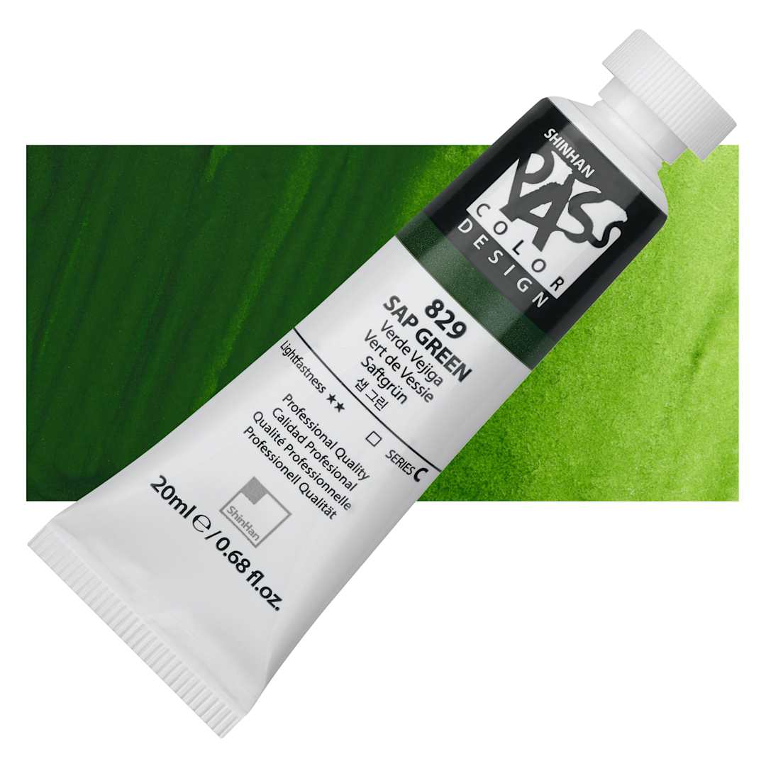 Open in modal - ShinHan Pass Colors Opaque Watercolor Tube - Sap Green, 20 ml tube and swatch