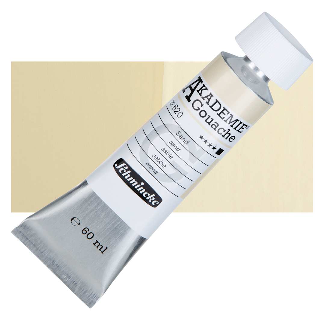 Open in modal - Schmincke Akademie Gouache Paint - Sand, 60 ml Tube and Swatch