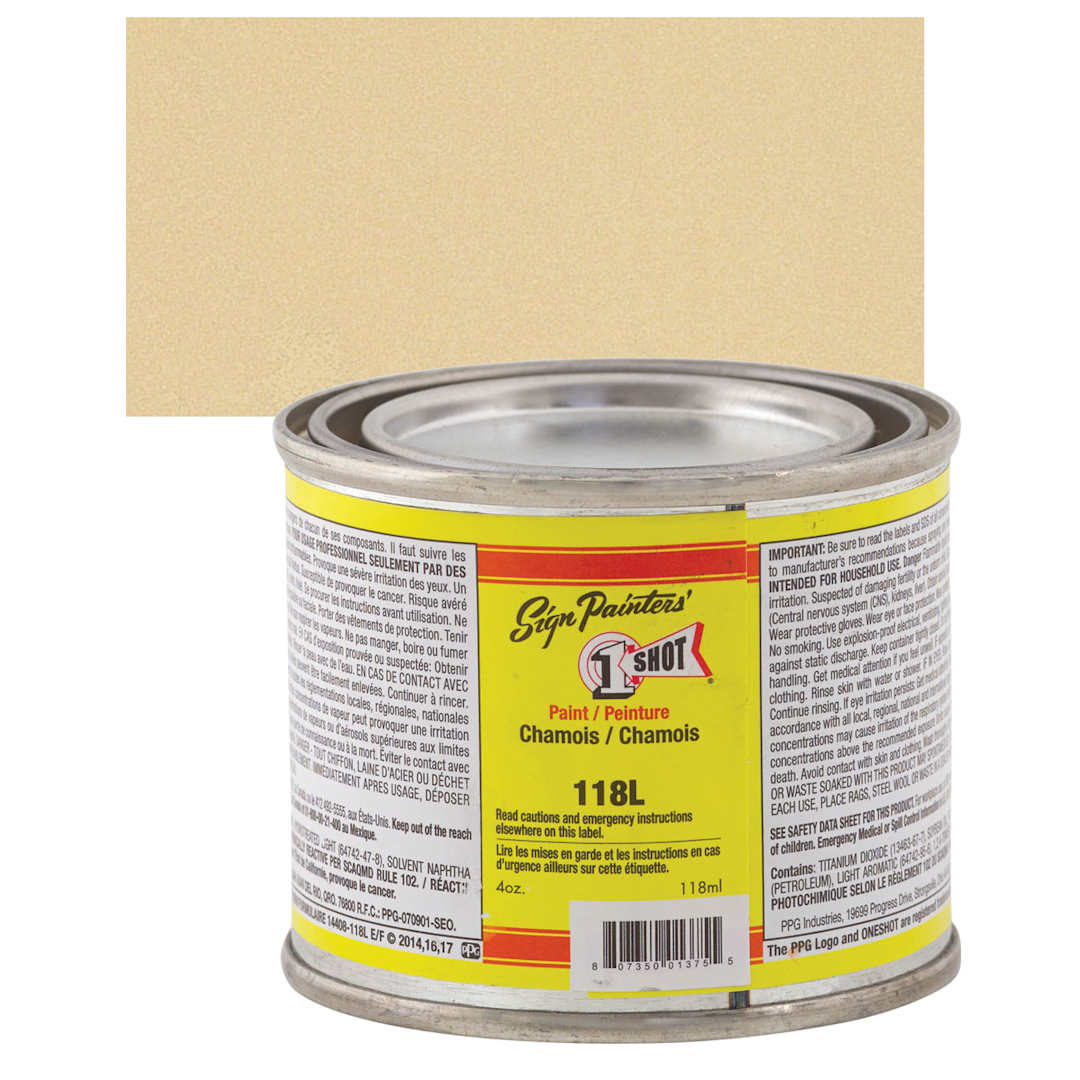 Open in modal - 1-Shot Lettering Enamel - Chamois, 4 oz can and swatch
