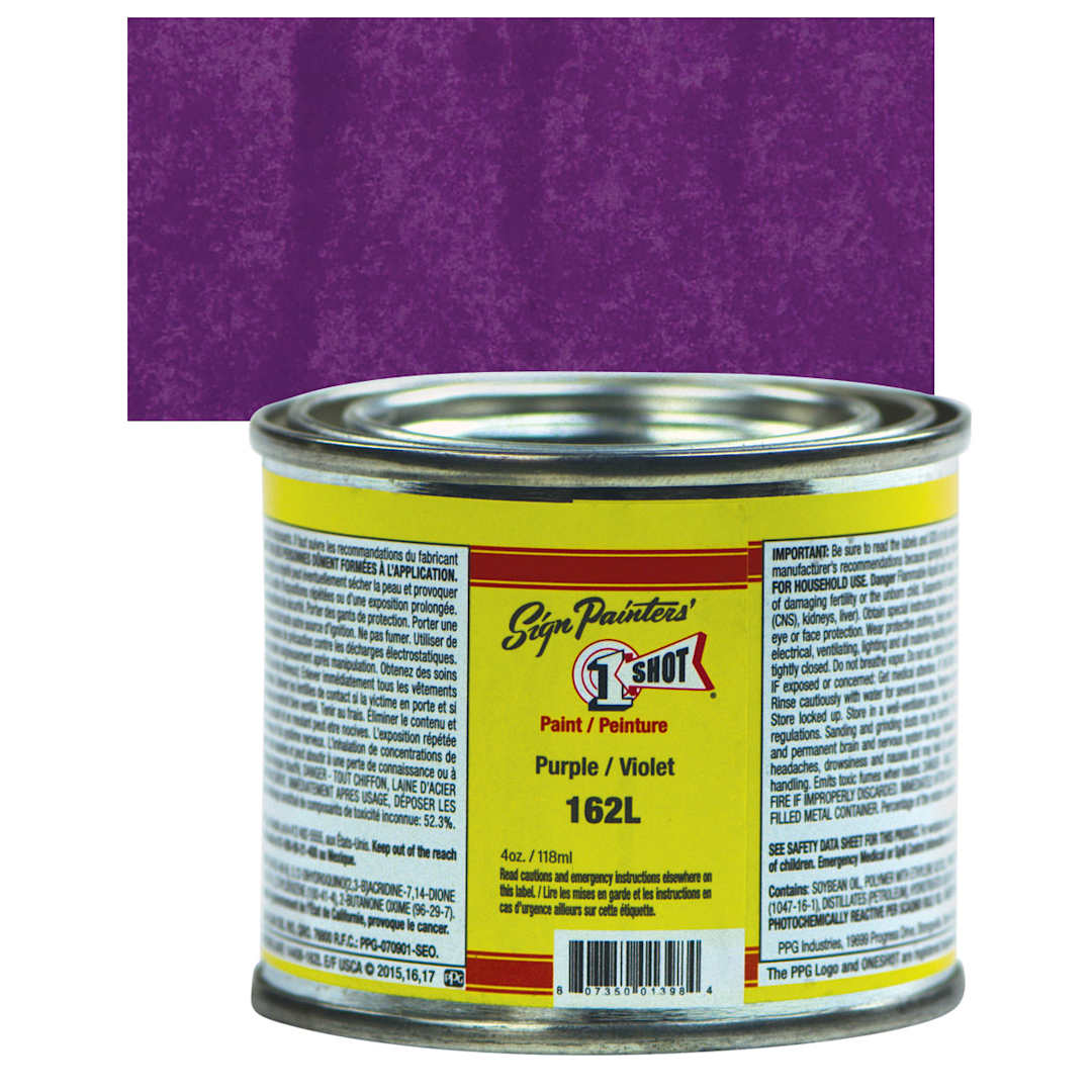 Open in modal - 1-Shot Lettering Enamel - Purple, 4 oz can and swatch