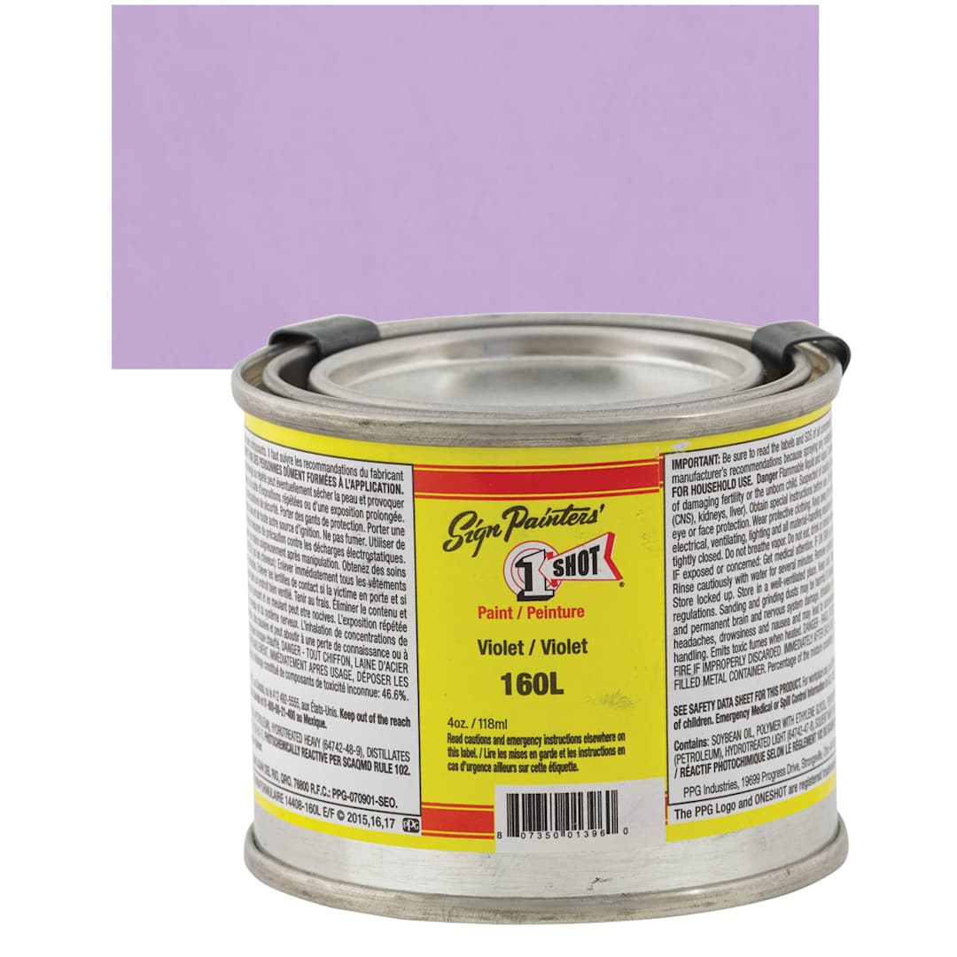 Open in modal - 1-Shot Lettering Enamel - Violet, 4 oz can and swatch