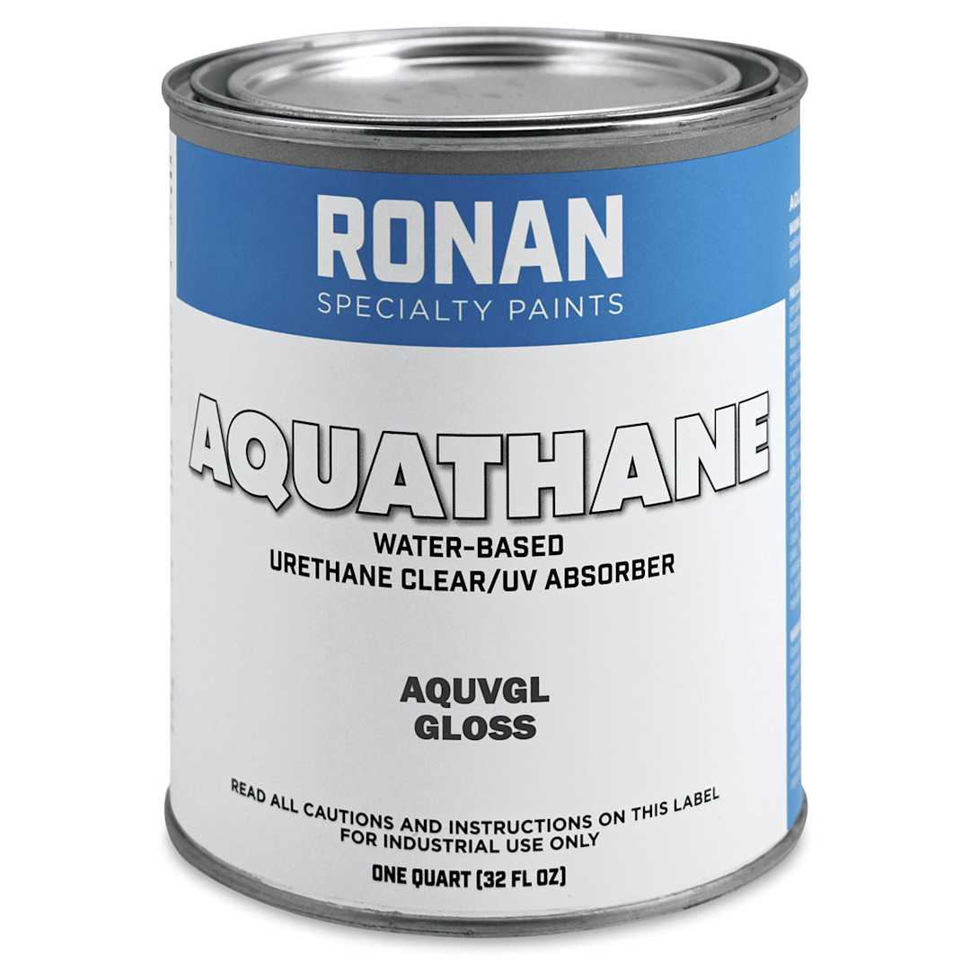 Open in modal - Ronan Aquathane UV Absorber - Front of 1 Quart can of Gloss finish