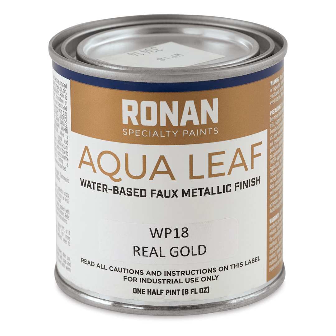 Open in modal - Aqua Leaf Water-Based Faux Metallic Colors - Front of Can of Gold Color
