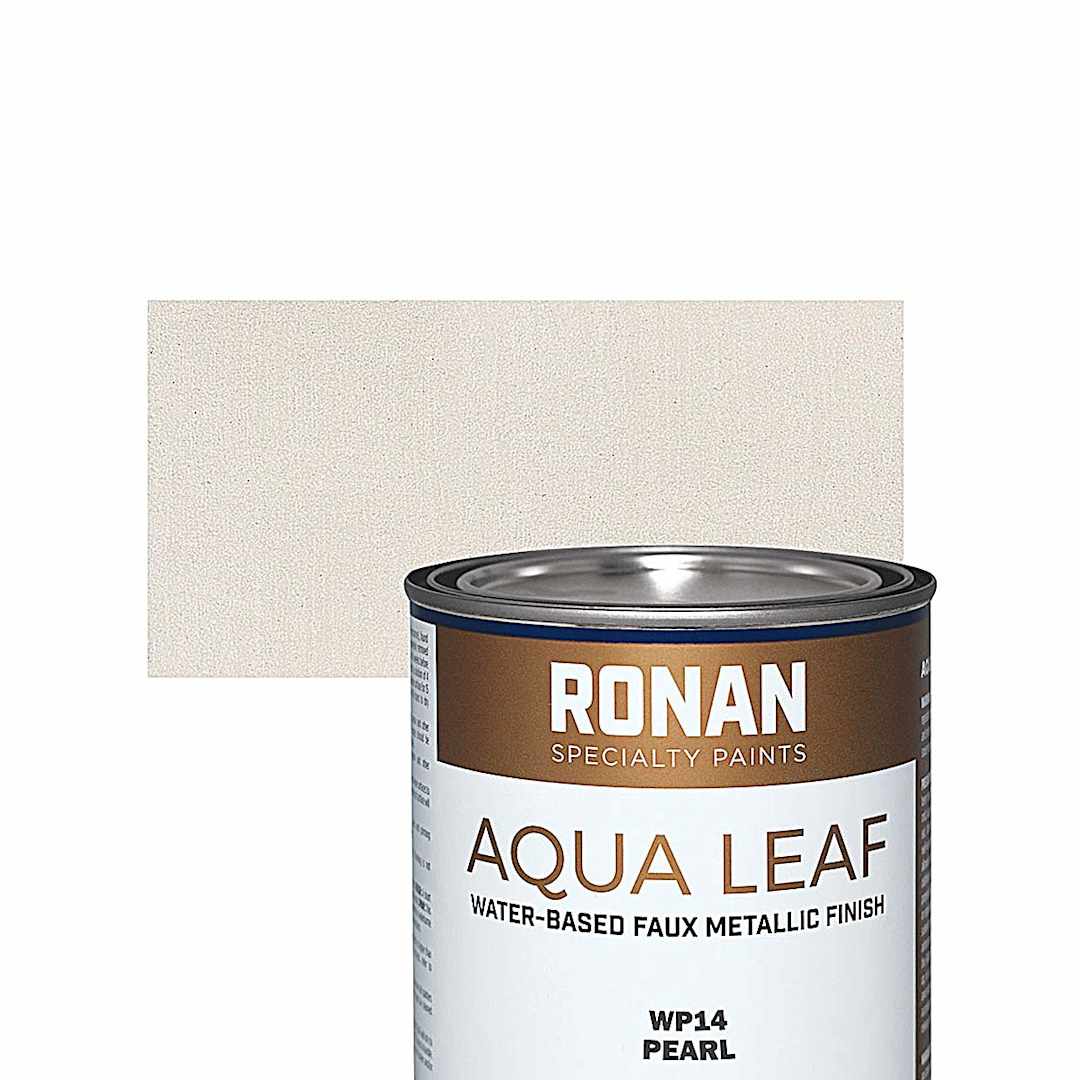 Open in modal - Ronan Aqua Leaf Water-Based Faux Metallic Color - Pearl, Quart and swatch