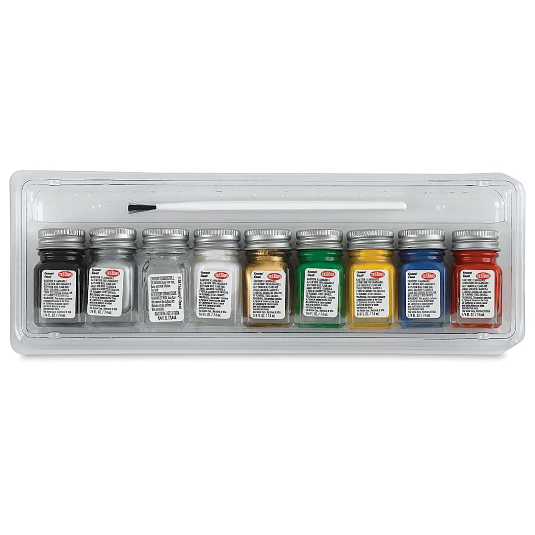 Open in modal - Testors Enamel Paint Set - Set of 8 colors, 1/4 oz bottles
