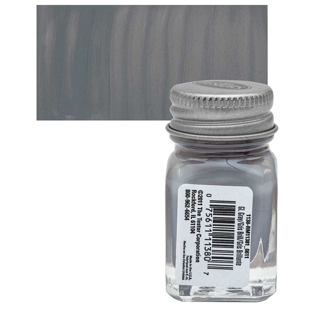 Open in modal - Testors Enamel Paint - Gray, 1/4 oz bottle and swatch