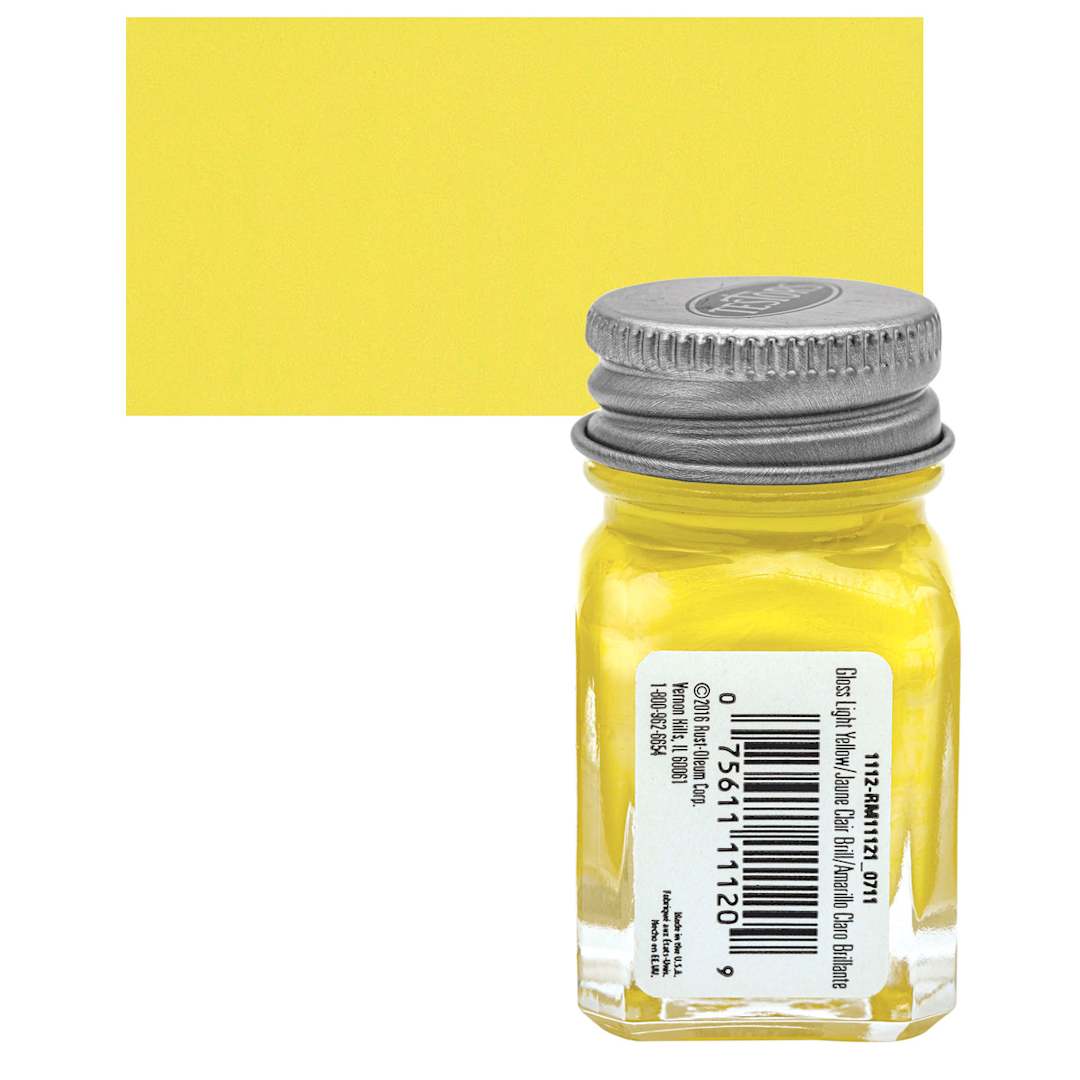 Open in modal - Testors Enamel Paint - Light Yellow, 1/4 oz bottle and swatch