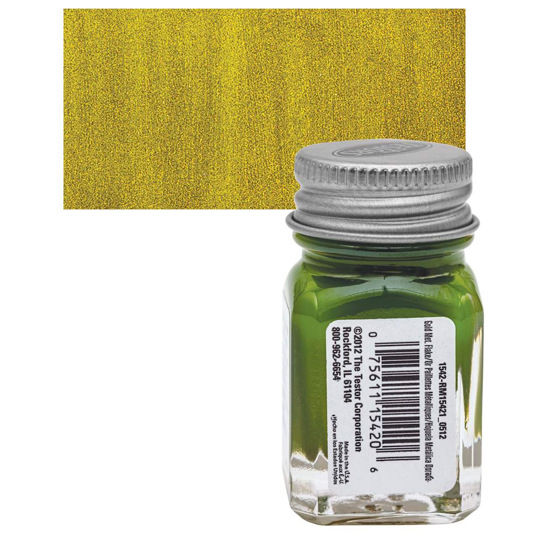 Open in modal - Testors Enamel Paint - Gold Metal Flake and swatch