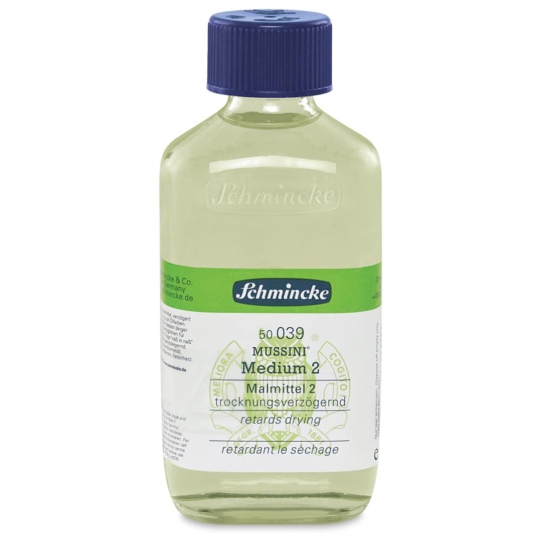 Open in modal - Schmincke Mussini Oil Mediums - Front view of 200 ml Medium 2 bottle