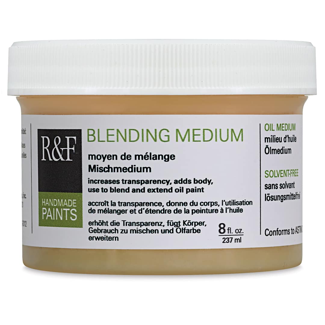 Open in modal - R&F Oil Blending Mediums - Front of 8 oz jar of Blending medium