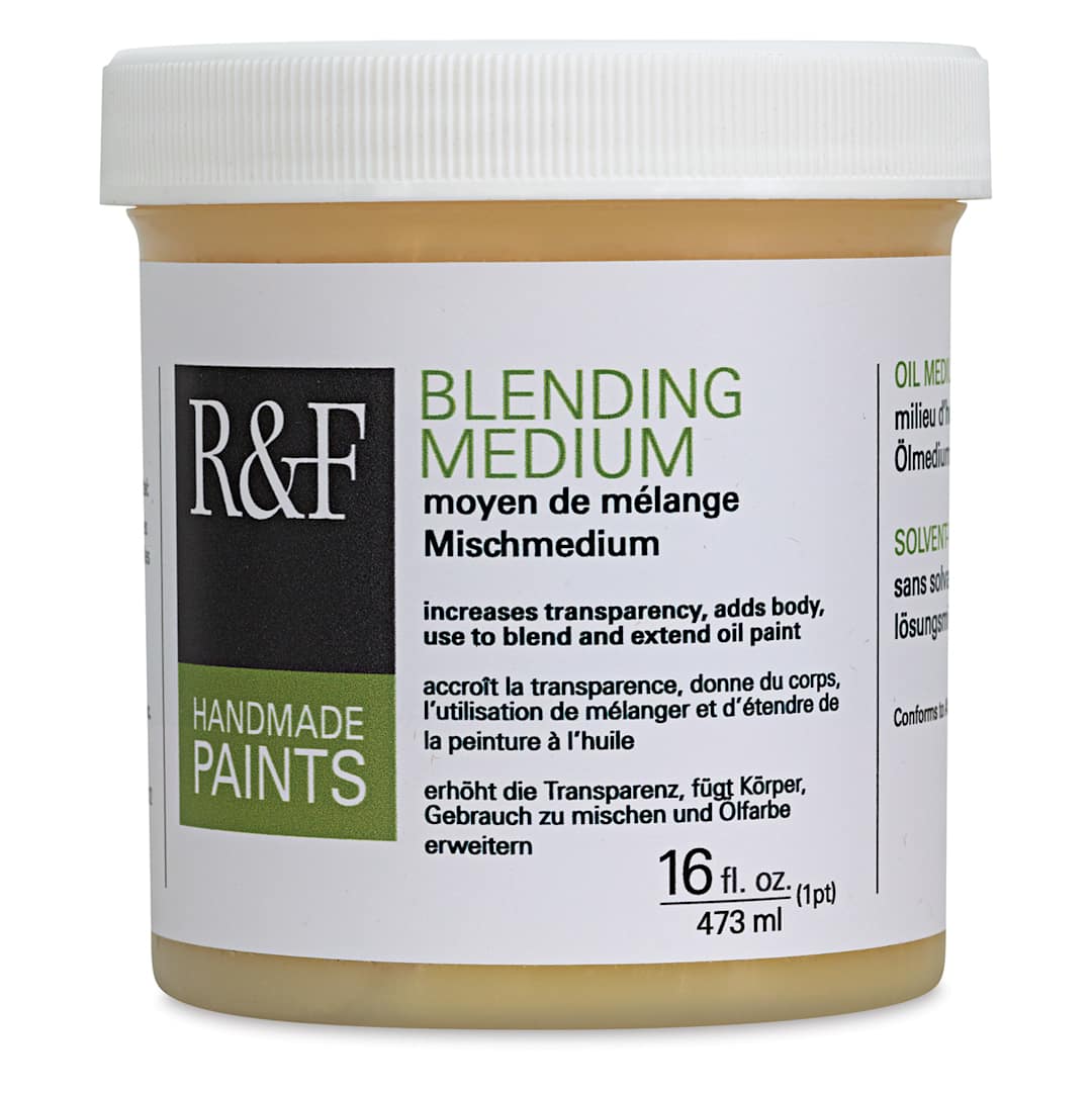 Open in modal - R&F Oil Blending Mediums - Front of 16 oz jar of Blending medium