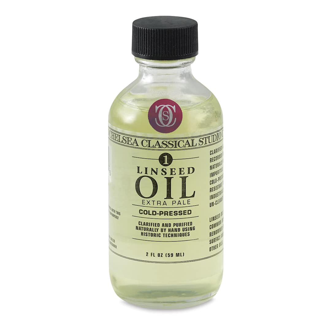 Open in modal - Chelsea Classical Studio Linseed Oil Medium - Front of 2 oz bottle
