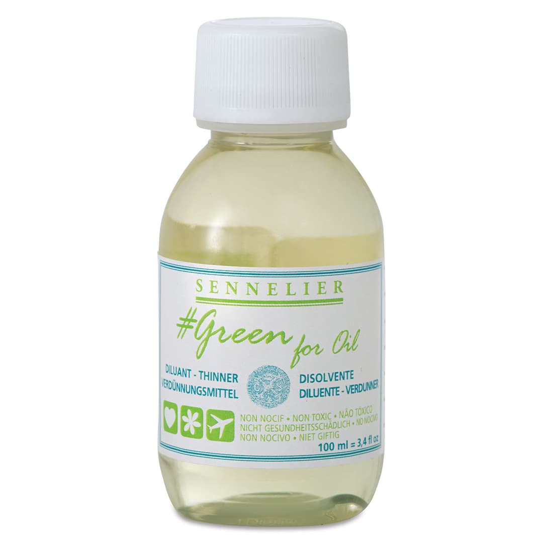 Open in modal - Sennelier Green for Oil Thinner - Front of 100 ml bottle