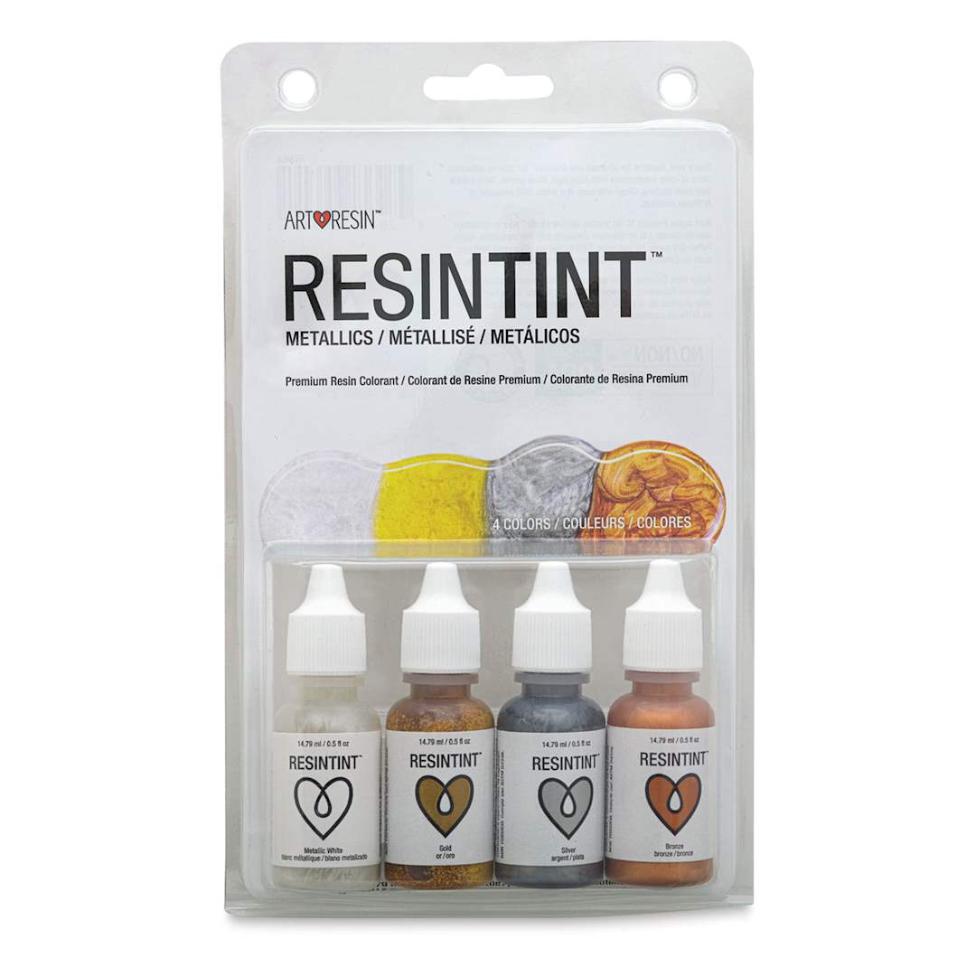 Open in modal - ArtResin ResinTint - Front of blister package of Set of 4 Metallic Colors