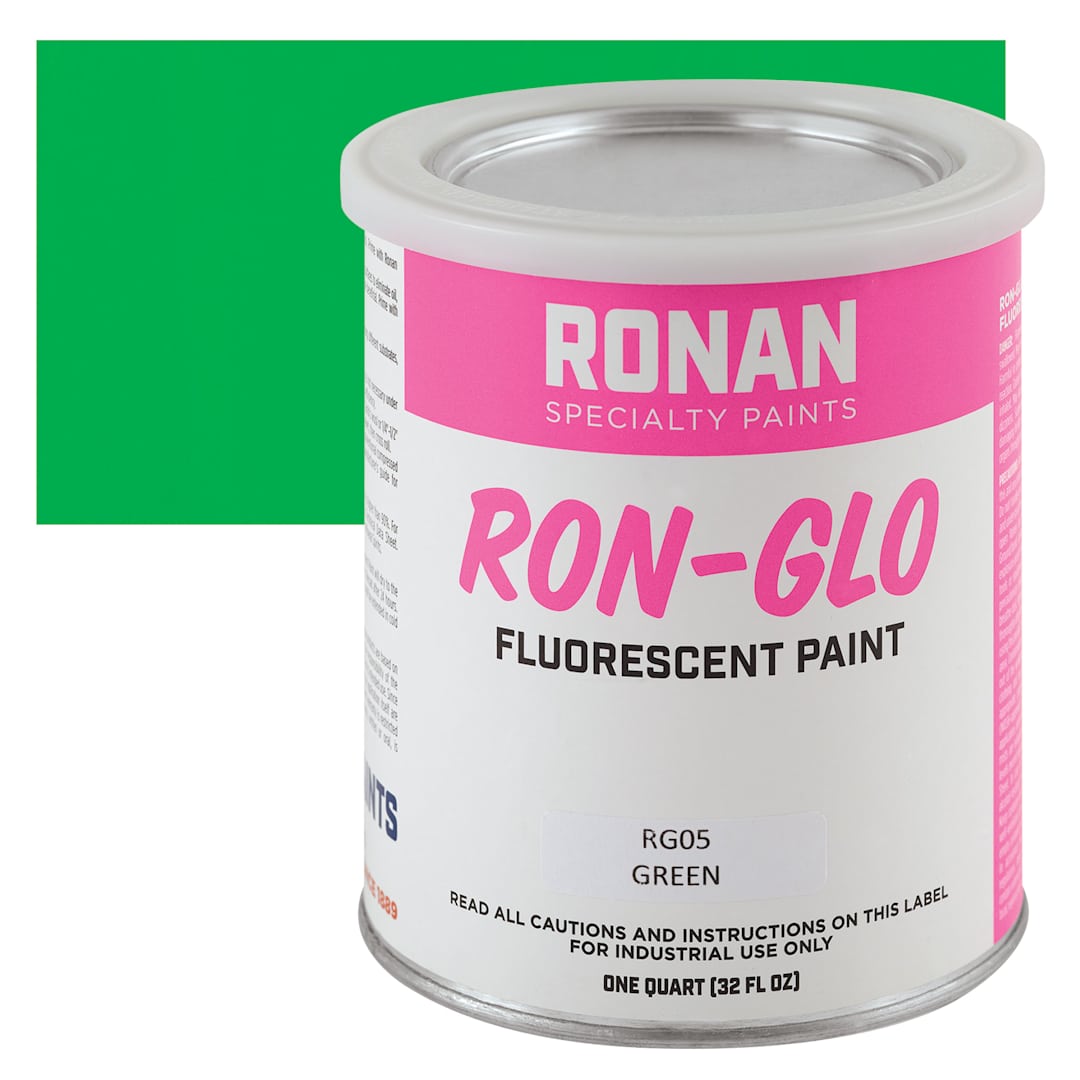 Open in modal - Ronan RON-GLO Fluorescent Paint - Green, Quart and swatch