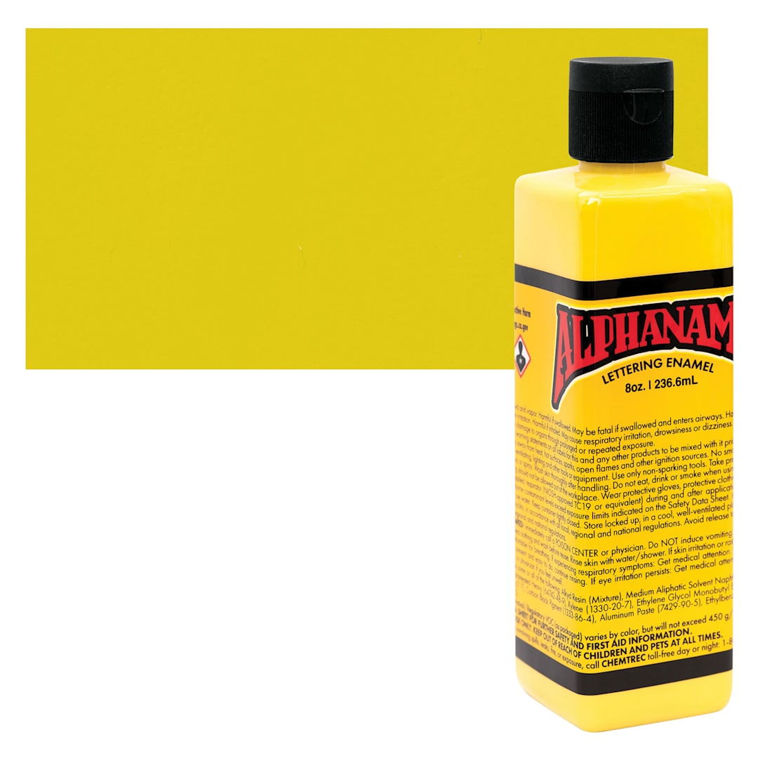 Open in modal - Alpha6 Alphanamel Lettering Enamel - Liquid Sunshine, 236.6 ml - Bottle and Swatch