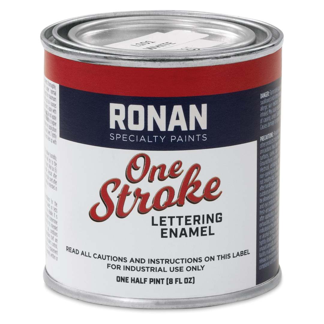 Open in modal - Ronan One Stroke Lettering Enamel - White, Half Pint