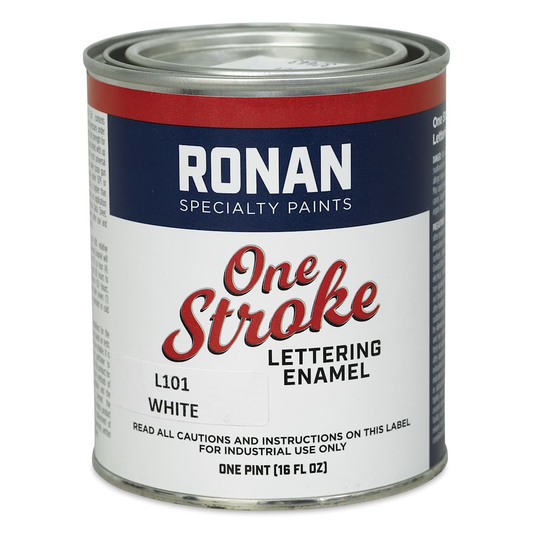 Open in modal - Ronan One Stroke Lettering Enamel - White, Pint (Front)