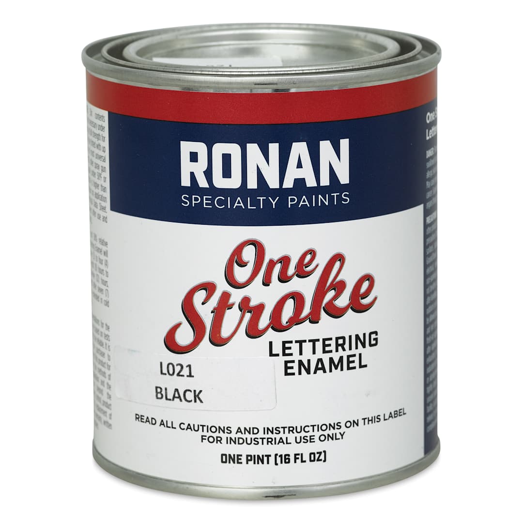 Open in modal - Ronan One Stroke Lettering Enamel - Black, Pint (Front)