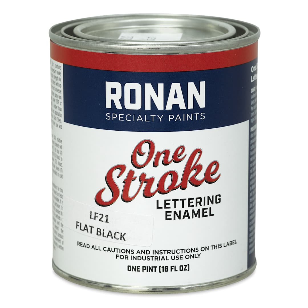 Open in modal - Ronan One Stroke Lettering Enamel - Flat Black, Pint (Front)